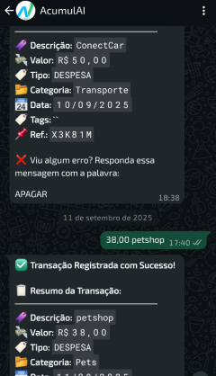 [Imagem de celular mostrando conversa de Whatsapp]